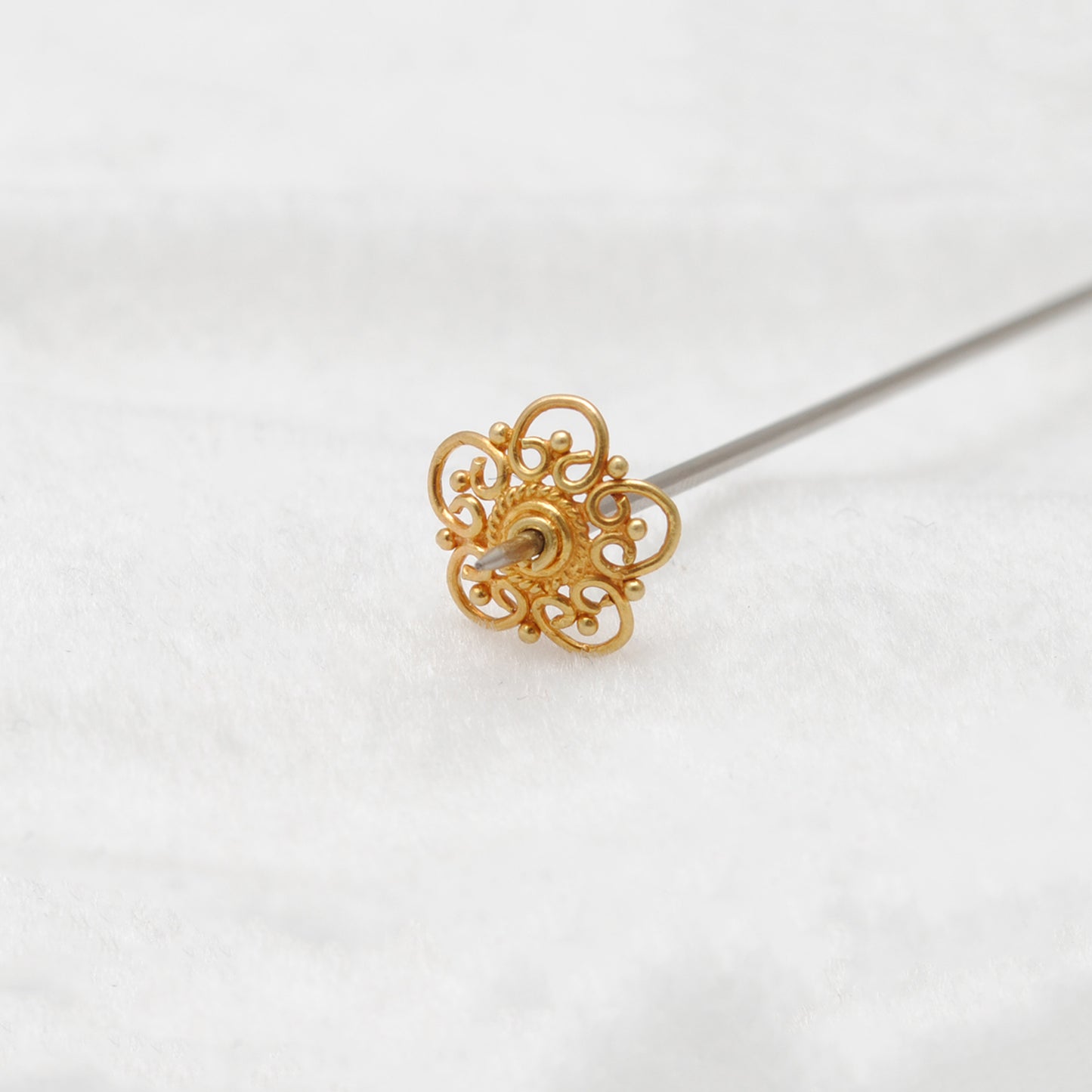 18 Carat Yellow Gold-Plated Handmade Bead Cap for Beads 10mm