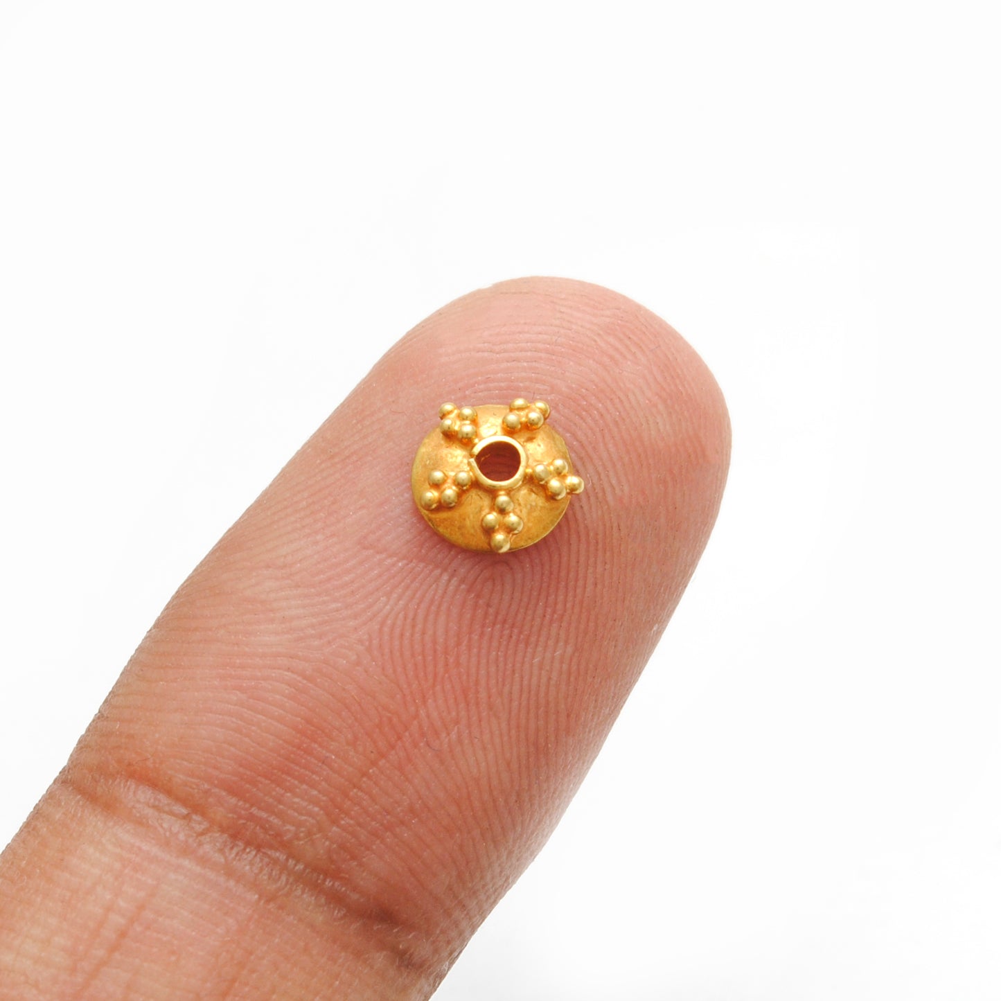 6MM 18K Gold Fancy Spacer Bead Cap Beads Finding For Jewelry