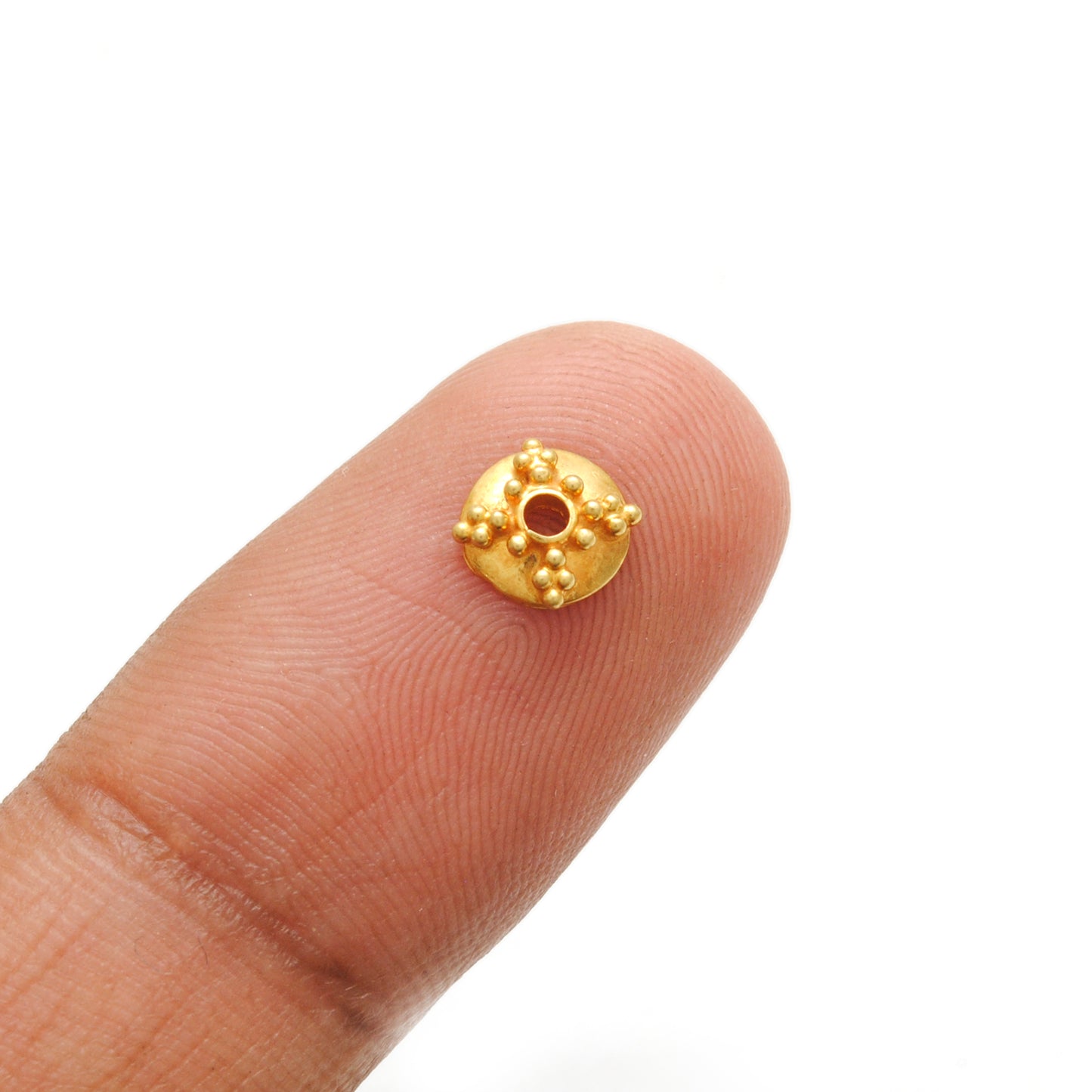 18KT Gold Bead Cap Finding For DIY Jewelry Making 6MM