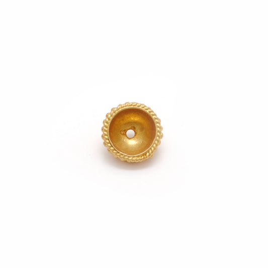 18KT Solid Gold Spacer Bead Cap for Beads Jewelry Findings 7mm - view 3
