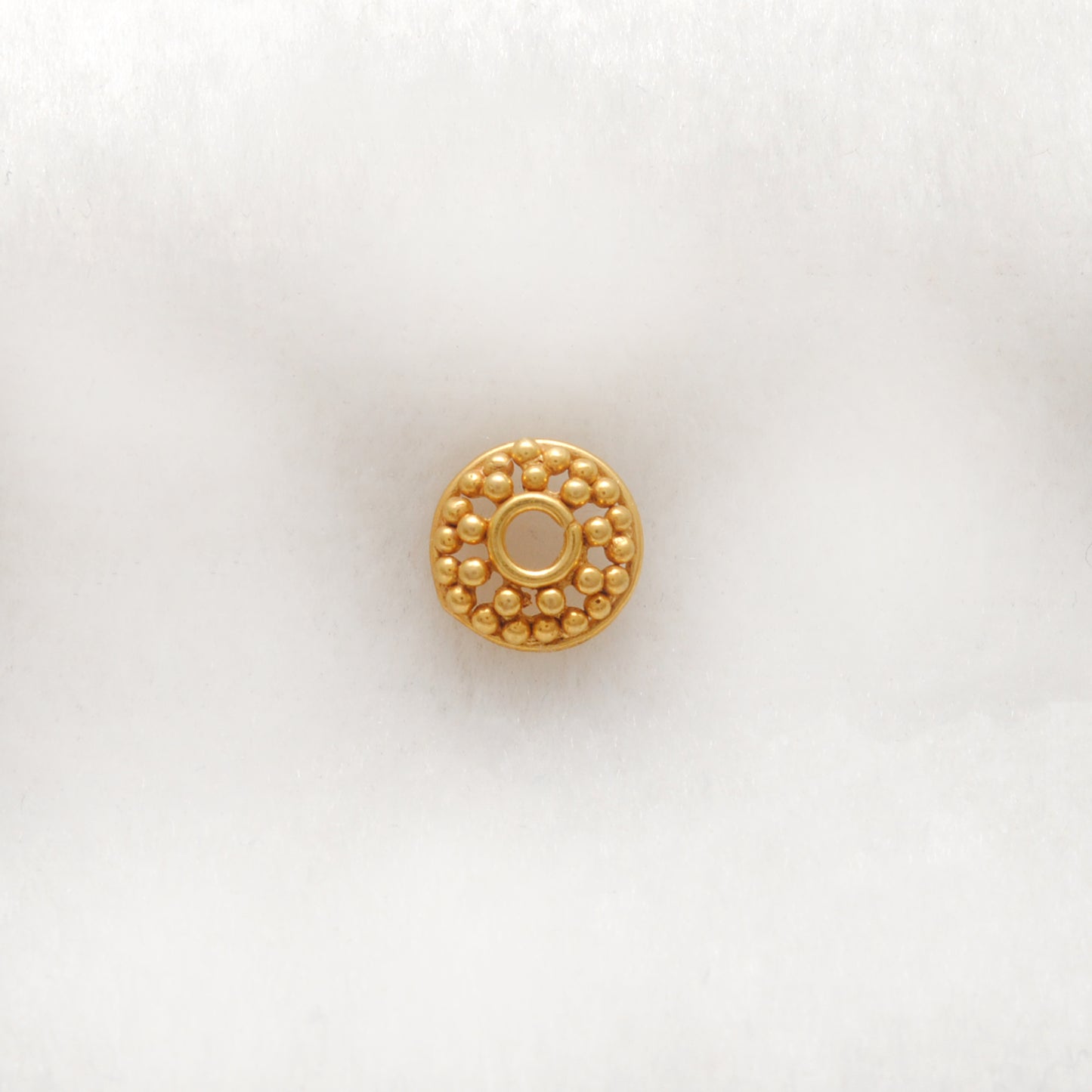18KT Yellow Gold-Plated Fancy Round Bead Cap Findings 6MM