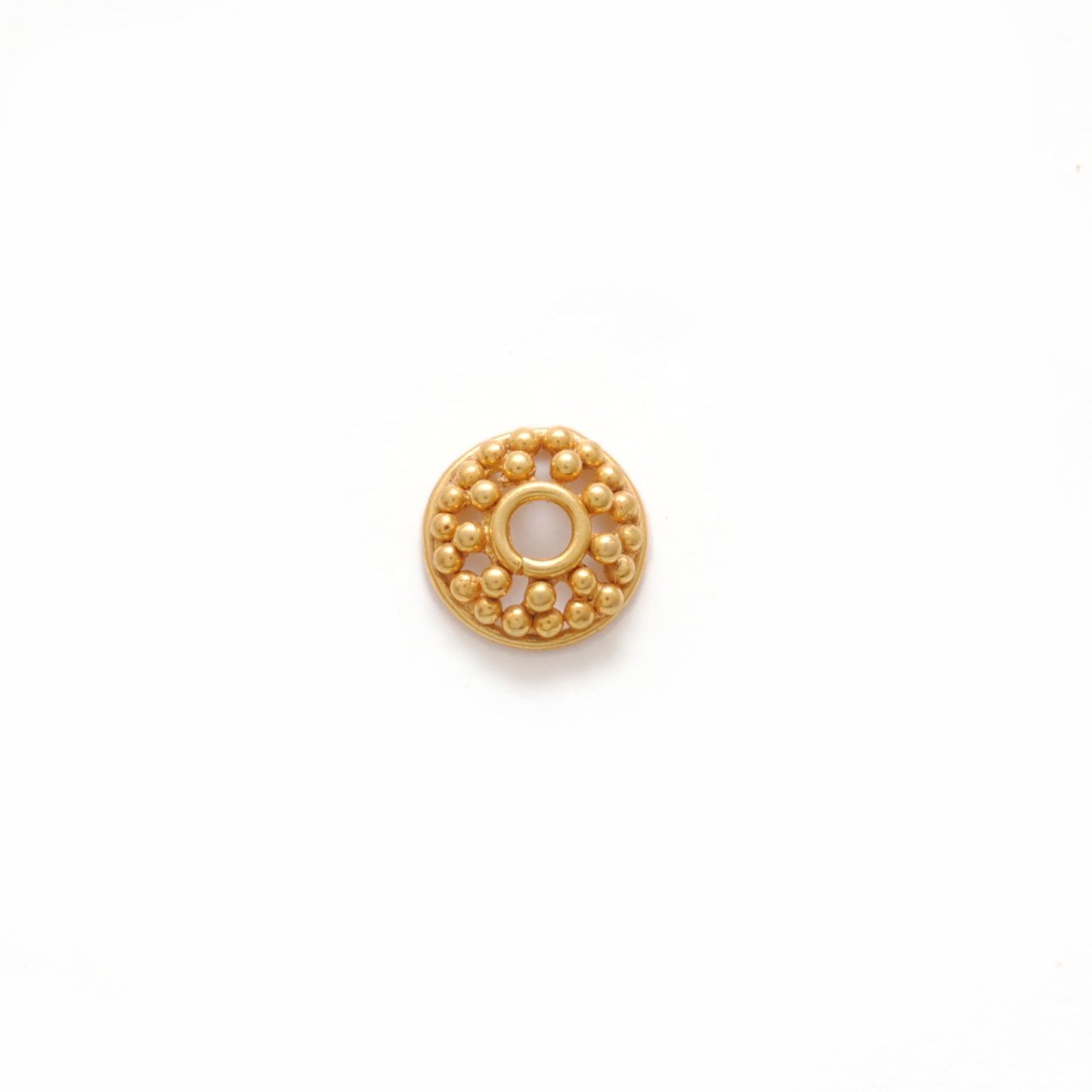 18KT Yellow Gold-Plated Fancy Round Bead Cap Findings 6MM