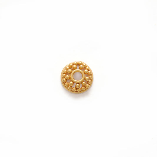 18KT Yellow Gold-Plated Fancy Round Bead Cap Findings 6MM