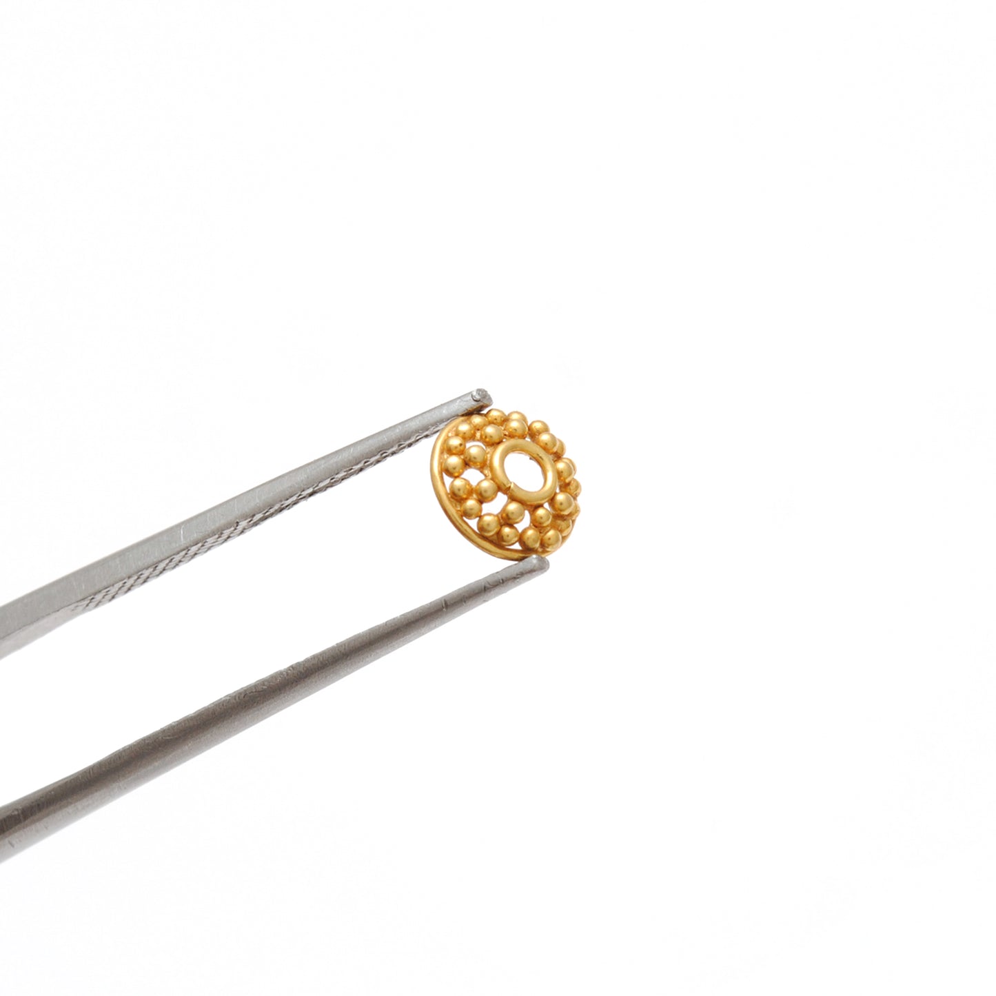 18KT Yellow Gold-Plated Fancy Round Bead Cap Findings 6MM