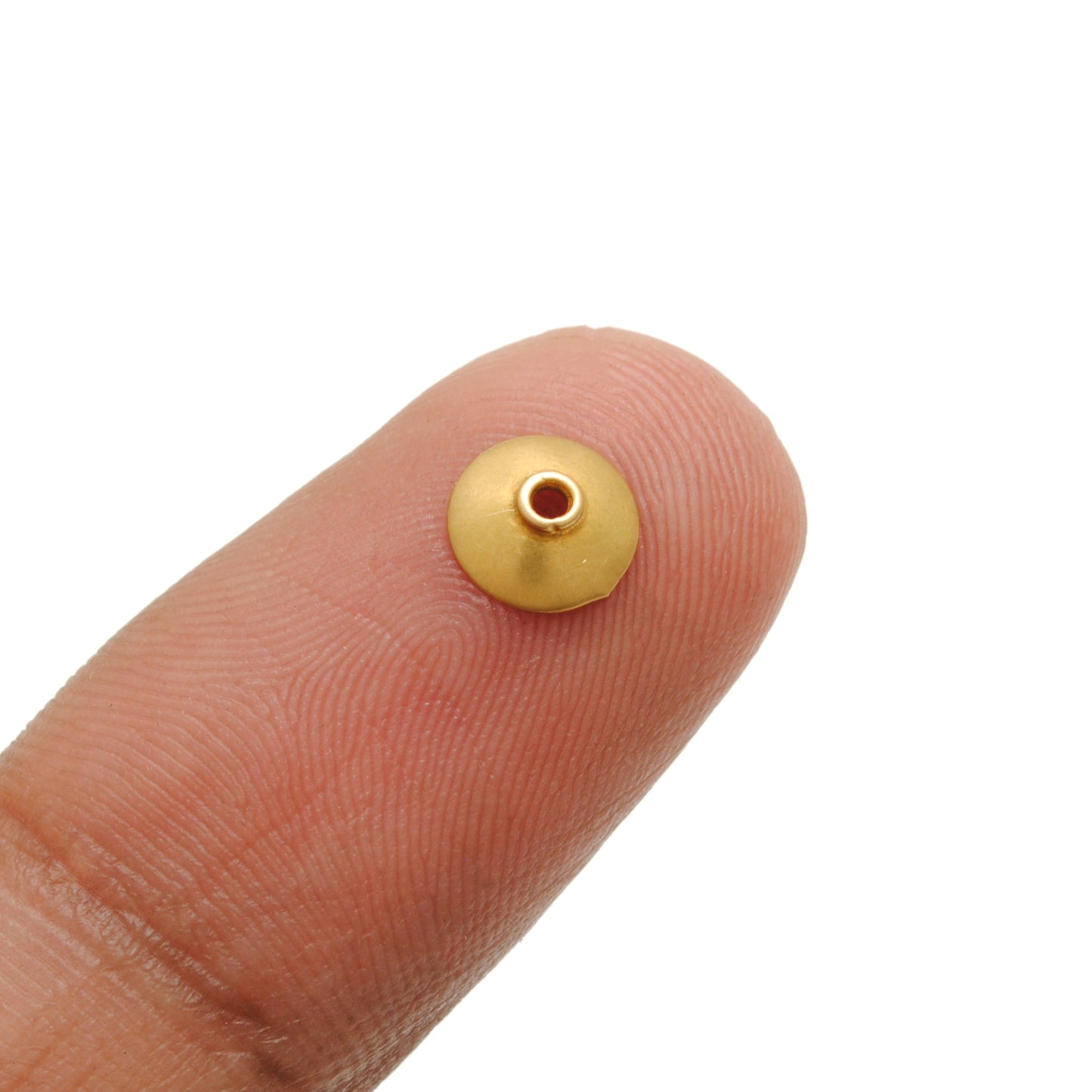 18 Karat Solid Gold Plain Coin Bead Cap For jewelry Making