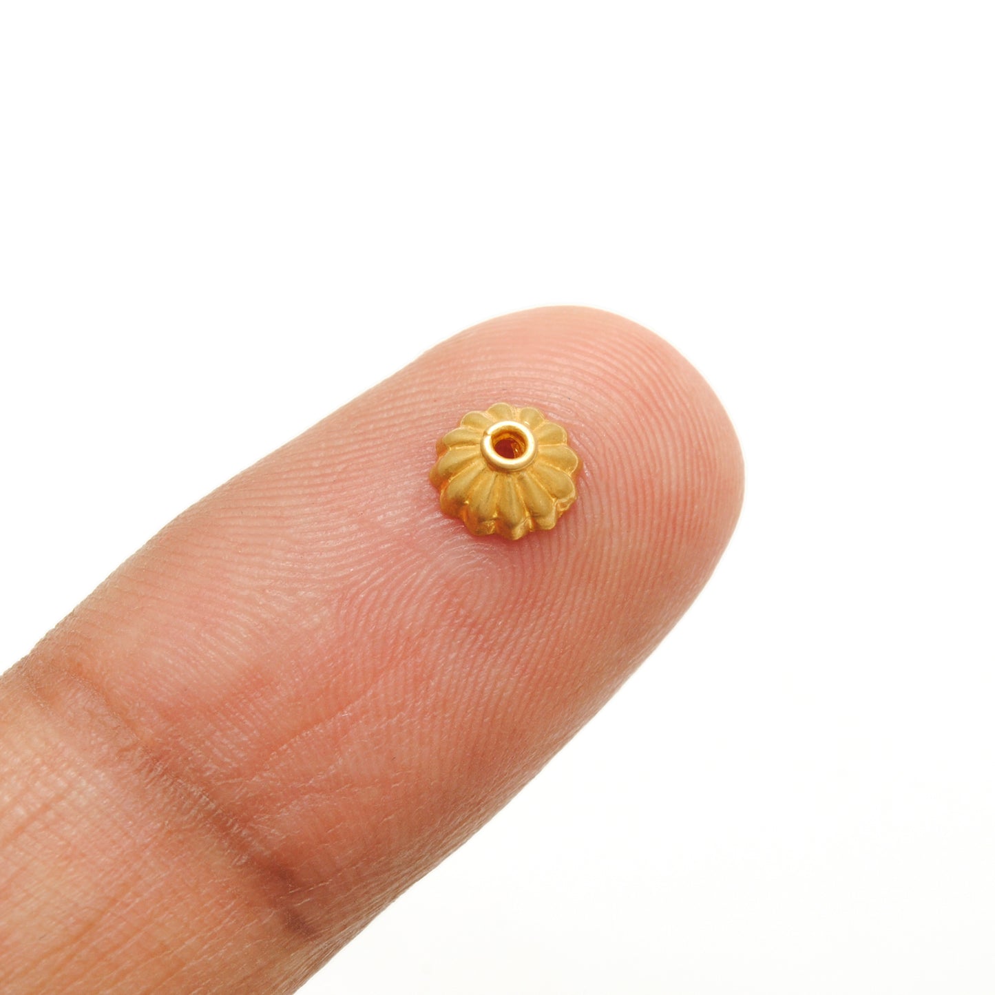 18K Yellow Gold-Plated Ending Fancy Spacer Bead Cap Findings Finding 6mm