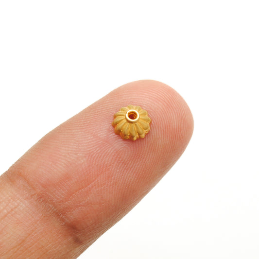 18K Yellow Gold-Plated Ending Fancy Spacer Bead Cap Findings Finding 6mm - view 3