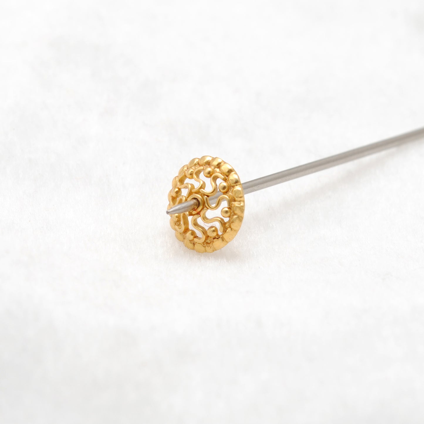 Solid 18K Yellow Gold-Plated Bead Cap for Jewelry Making Supplies