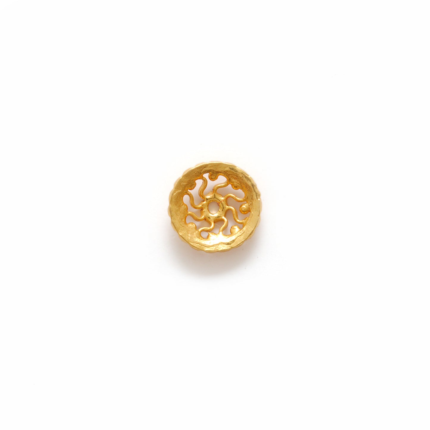 Solid 18K Yellow Gold-Plated Bead Cap for Jewelry Making Supplies