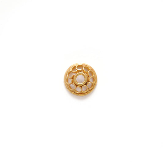 18 Karat Yellow Gold-Plated Flower Bead Cap Finding 7mm