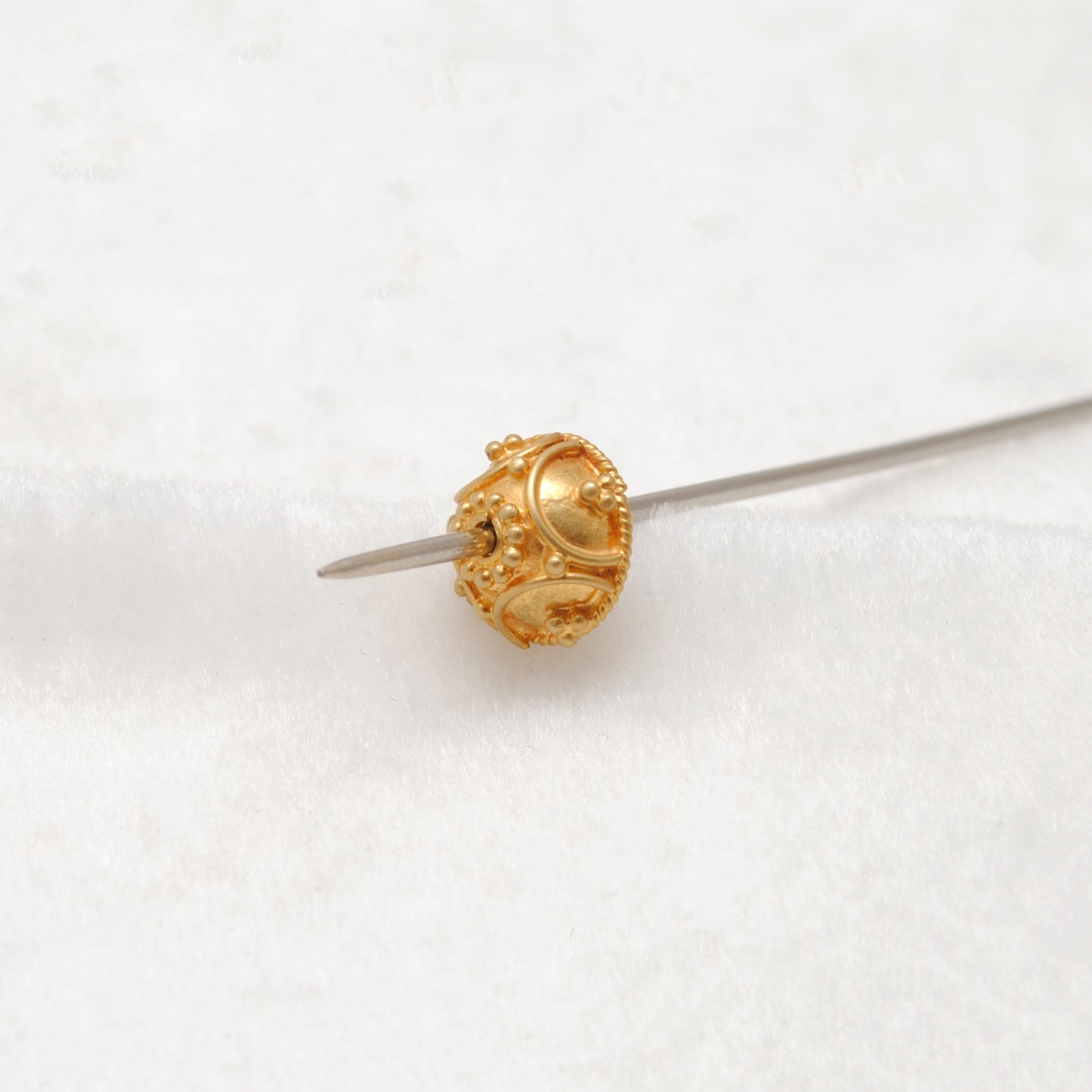 18K Yellow Gold-Plated Handcrafted Spacer Bead Cap for Beads Finding Supplies 8mm