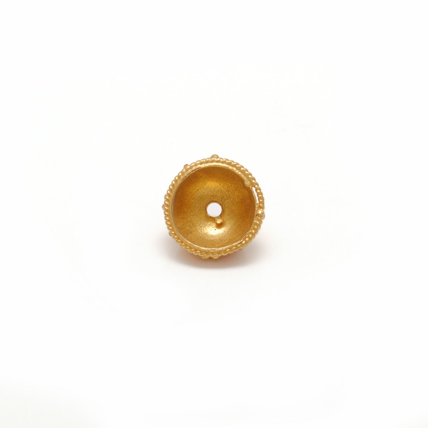 18K Yellow Gold-Plated Handcrafted Spacer Bead Cap for Beads Finding Supplies 8mm