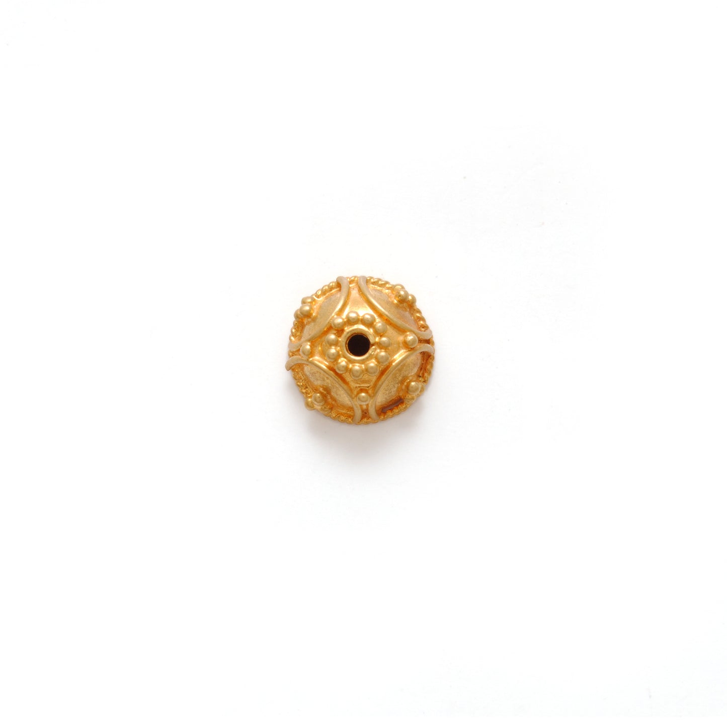 18K Yellow Gold-Plated Handcrafted Spacer Bead Cap for Beads Finding Supplies 8mm