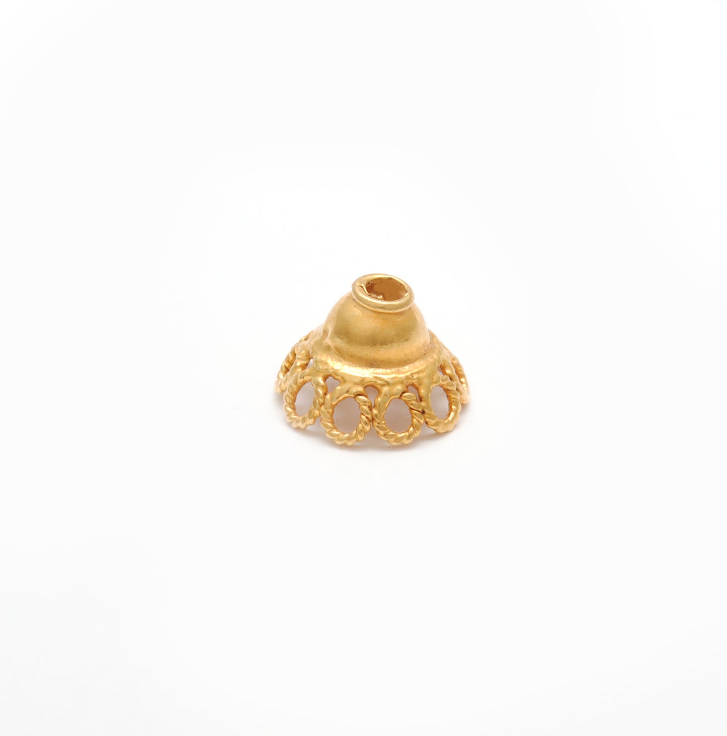 18K Yellow Gold-Plated Spacer Bead Cap 9mm