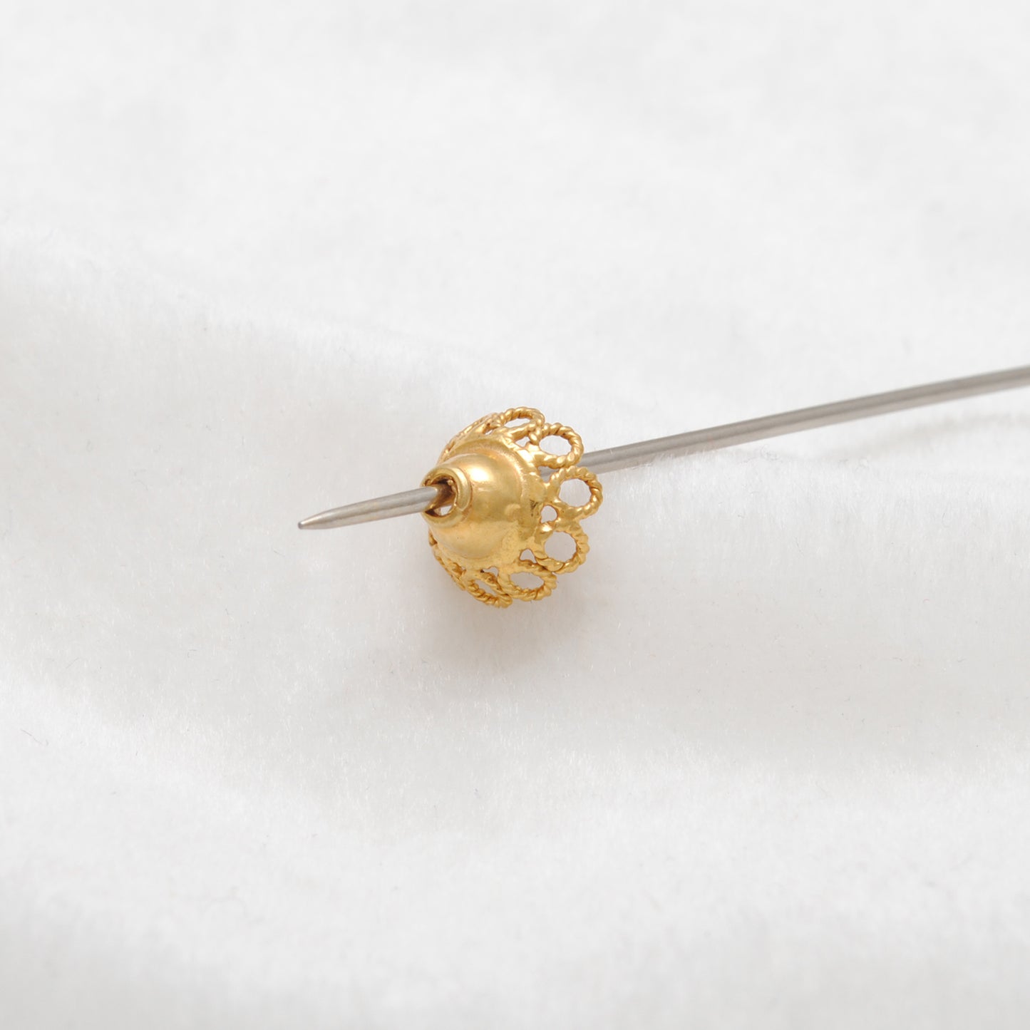 18K Yellow Gold-Plated Spacer Bead Cap 9mm