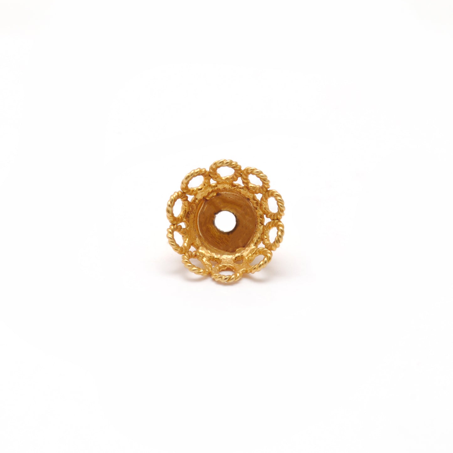 18K Yellow Gold-Plated Spacer Bead Cap 9mm