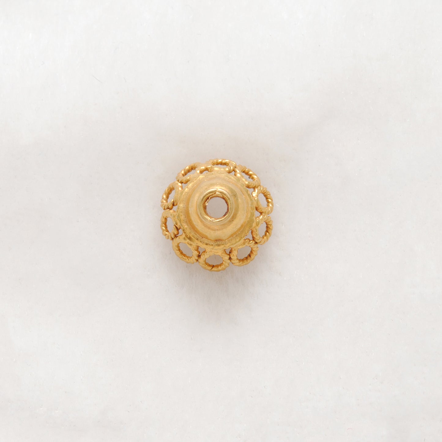 18K Yellow Gold-Plated Spacer Bead Cap 9mm