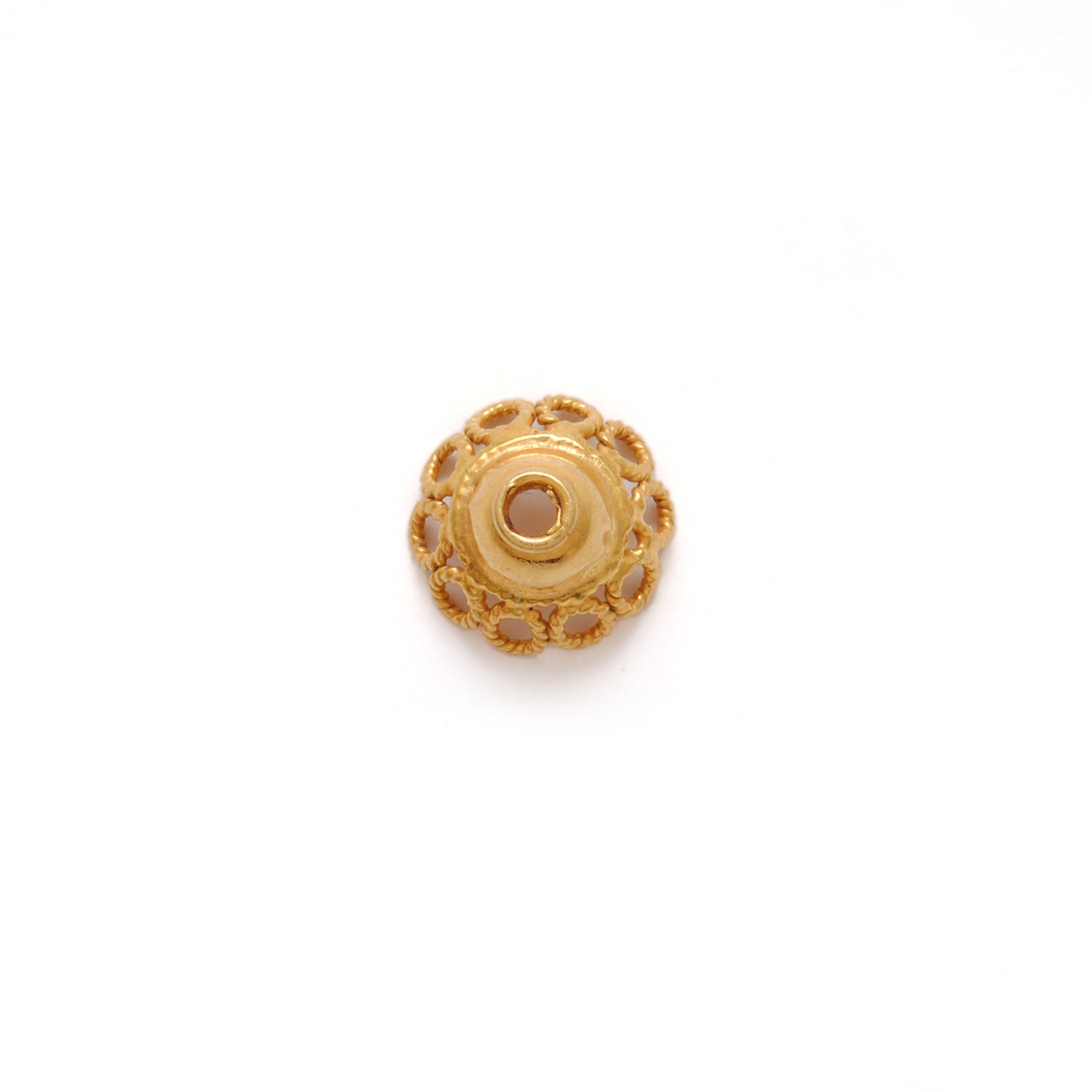 18K Yellow Gold-Plated Spacer Bead Cap 9mm