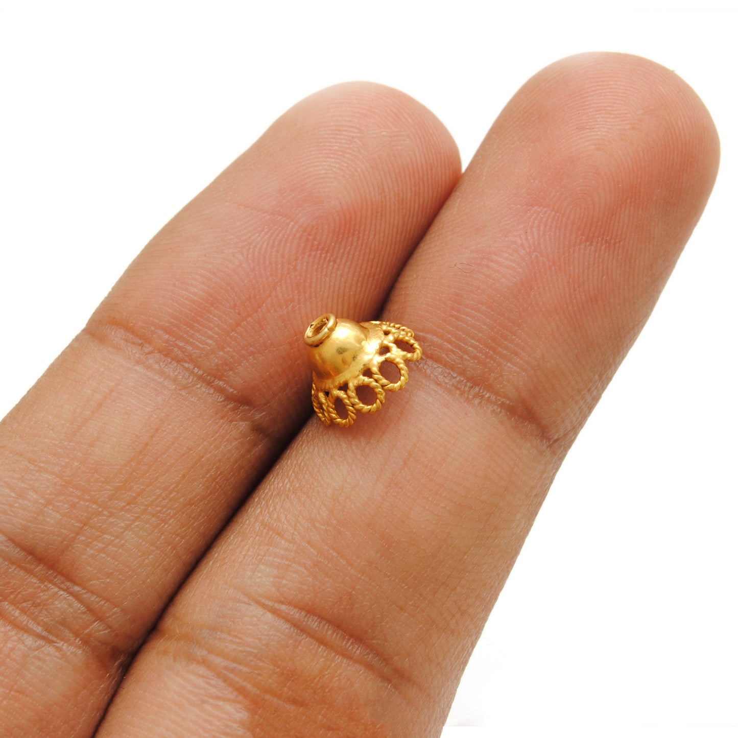 18K Yellow Gold-Plated Spacer Bead Cap 9mm