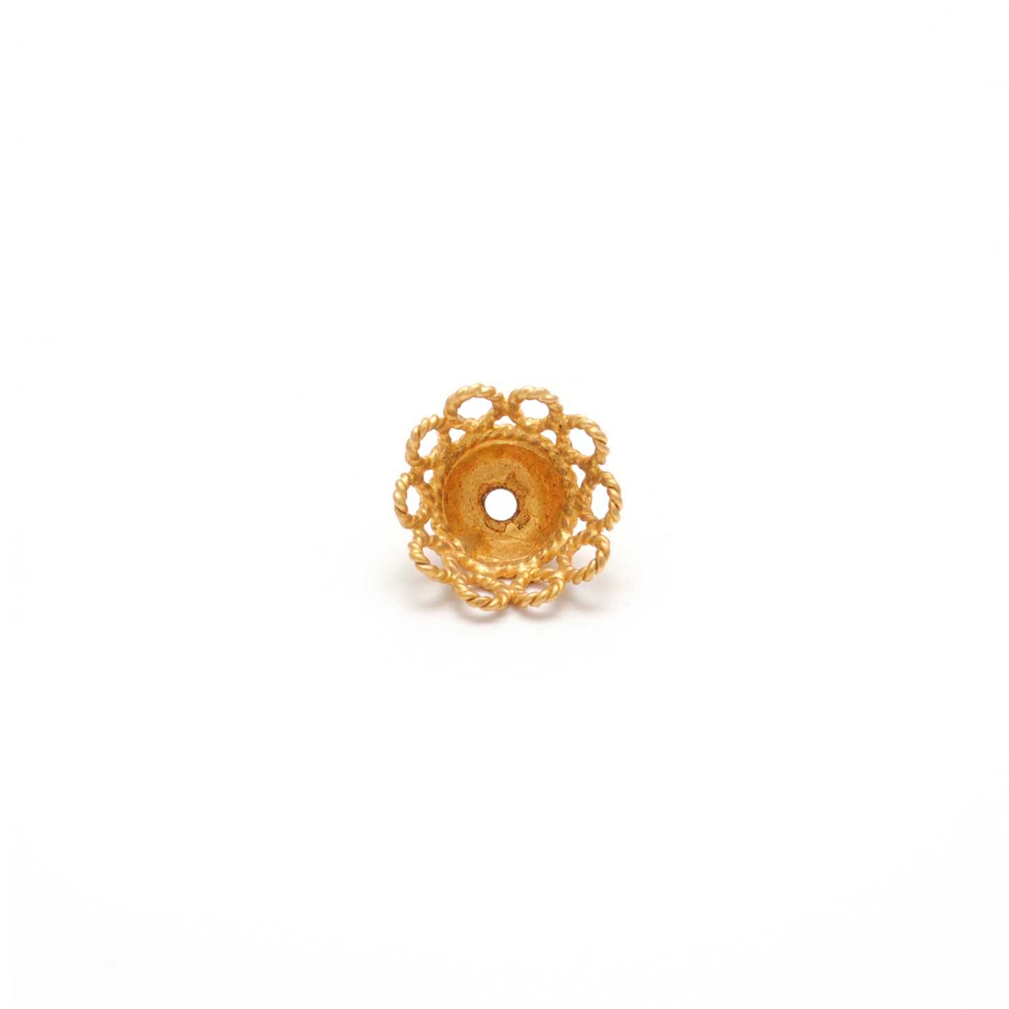 18 Carat Yellow Gold-Plated Round spacer Bead Cap Findings Findings 8mm