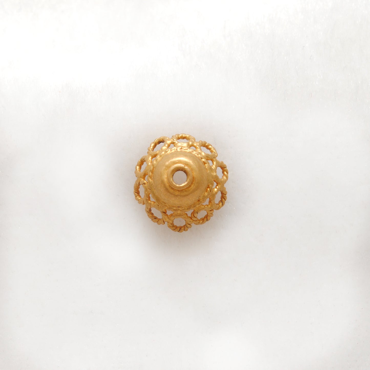 18 Carat Yellow Gold-Plated Round spacer Bead Cap Findings Findings 8mm