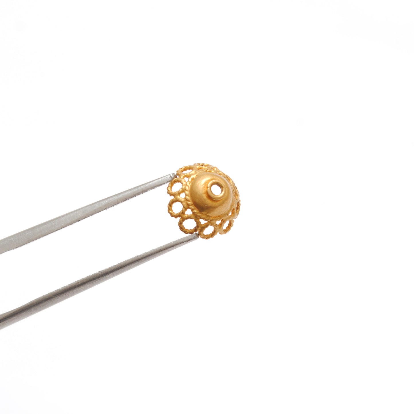 18 Carat Yellow Gold-Plated Round spacer Bead Cap Findings Findings 8mm