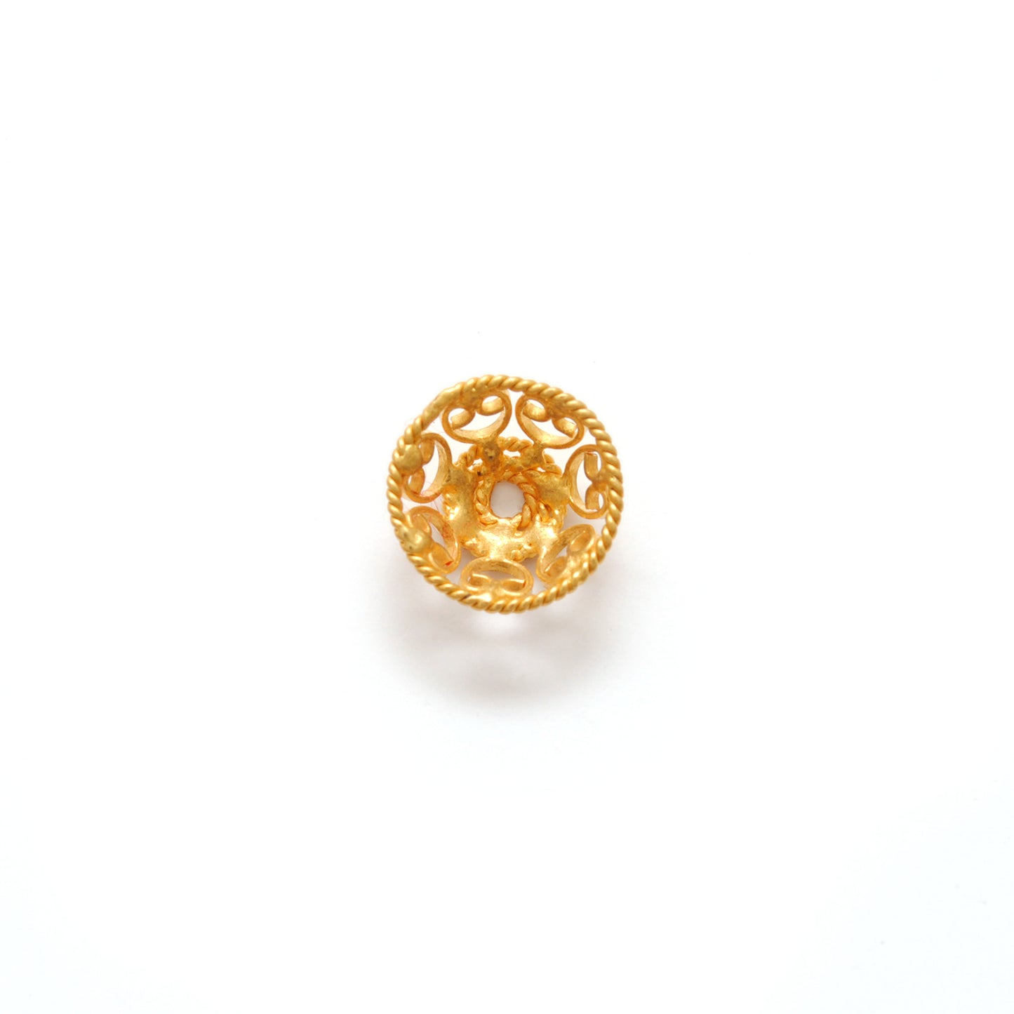 Jewelry Making Supplies 18 Carat Yellow Gold-Plated Spacer Bead Cap for Beads