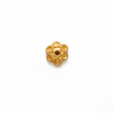 18 Karat Solid Yellow Gold-Plated Plain Bead Cap Supplies 6mm