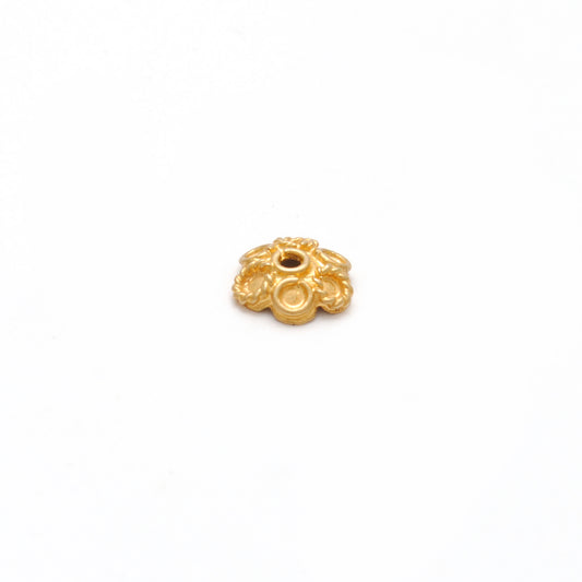 18 Karat Solid Yellow Gold-Plated Plain Bead Cap Supplies 6mm - view 3