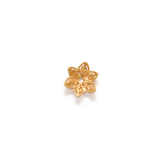 18K Yellow Gold-Plated Filigree Star Bead Cap Jewelry Finding 11mm - view 3