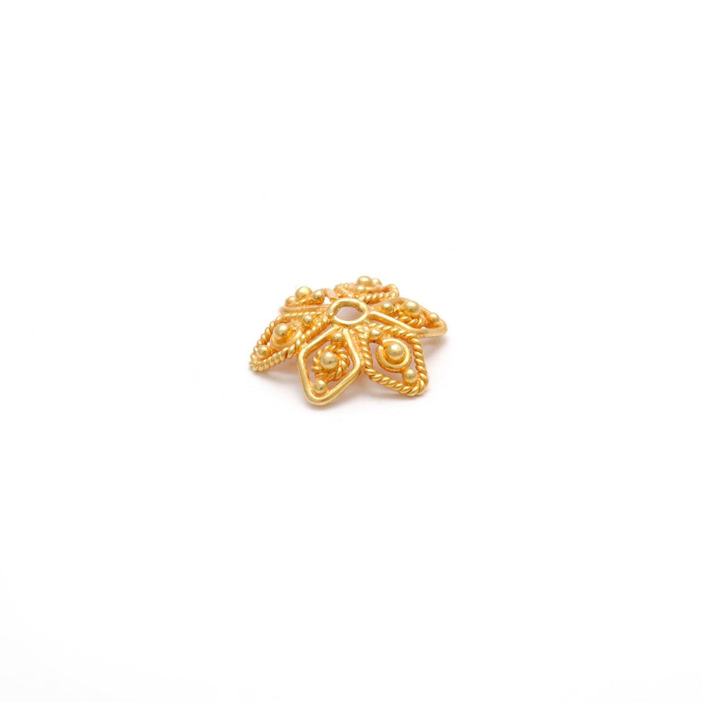 18K Yellow Gold-Plated Filigree Star Bead Cap Jewelry Finding 11mm