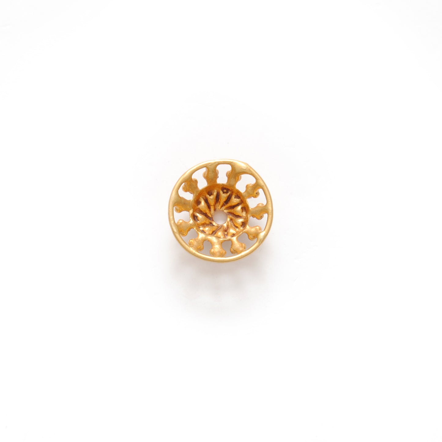18KT Yellow Gold-Plated Round Bead Cap Findings For Jewelry 10mm