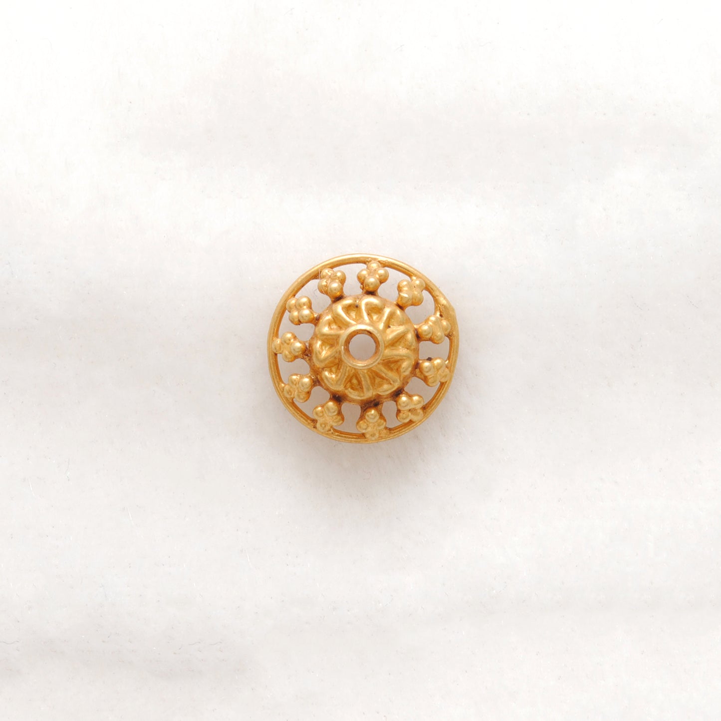 18KT Yellow Gold-Plated Round Bead Cap Findings For Jewelry 10mm