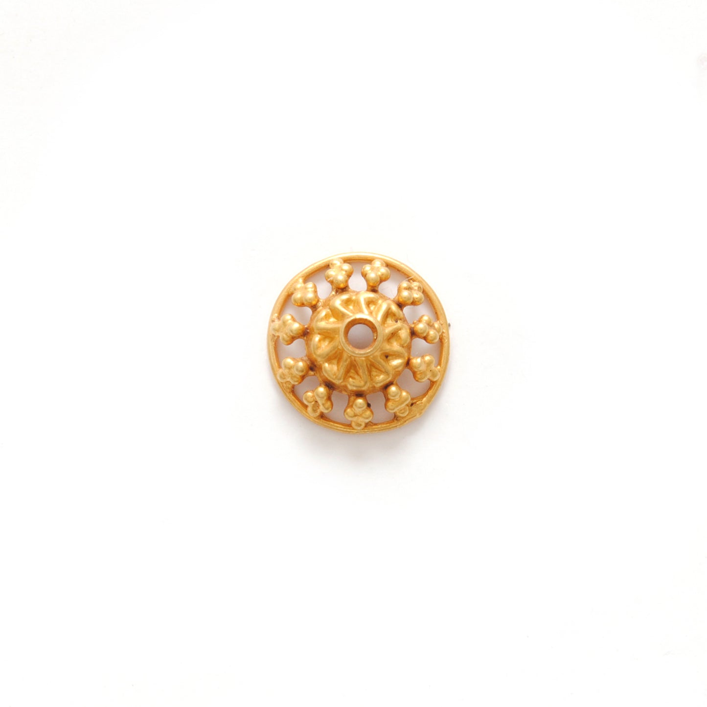 18KT Yellow Gold-Plated Round Bead Cap Findings For Jewelry 10mm