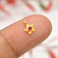 18k Solid Yellow Gold Studded Stone Star Charm 8mm - Sar Gems