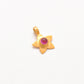 18k Solid Yellow Gold Studded Stone Star Charm 8mm - Sar Gems