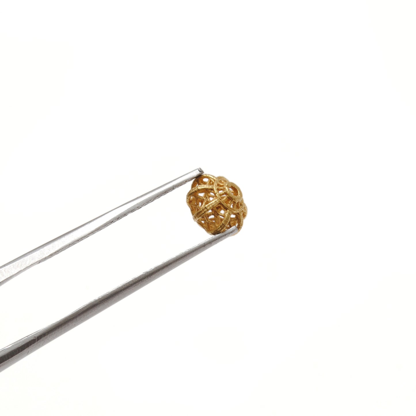 18KT Solid Yellow Gold Floral Gold Spacer Bead Components 6x7mm