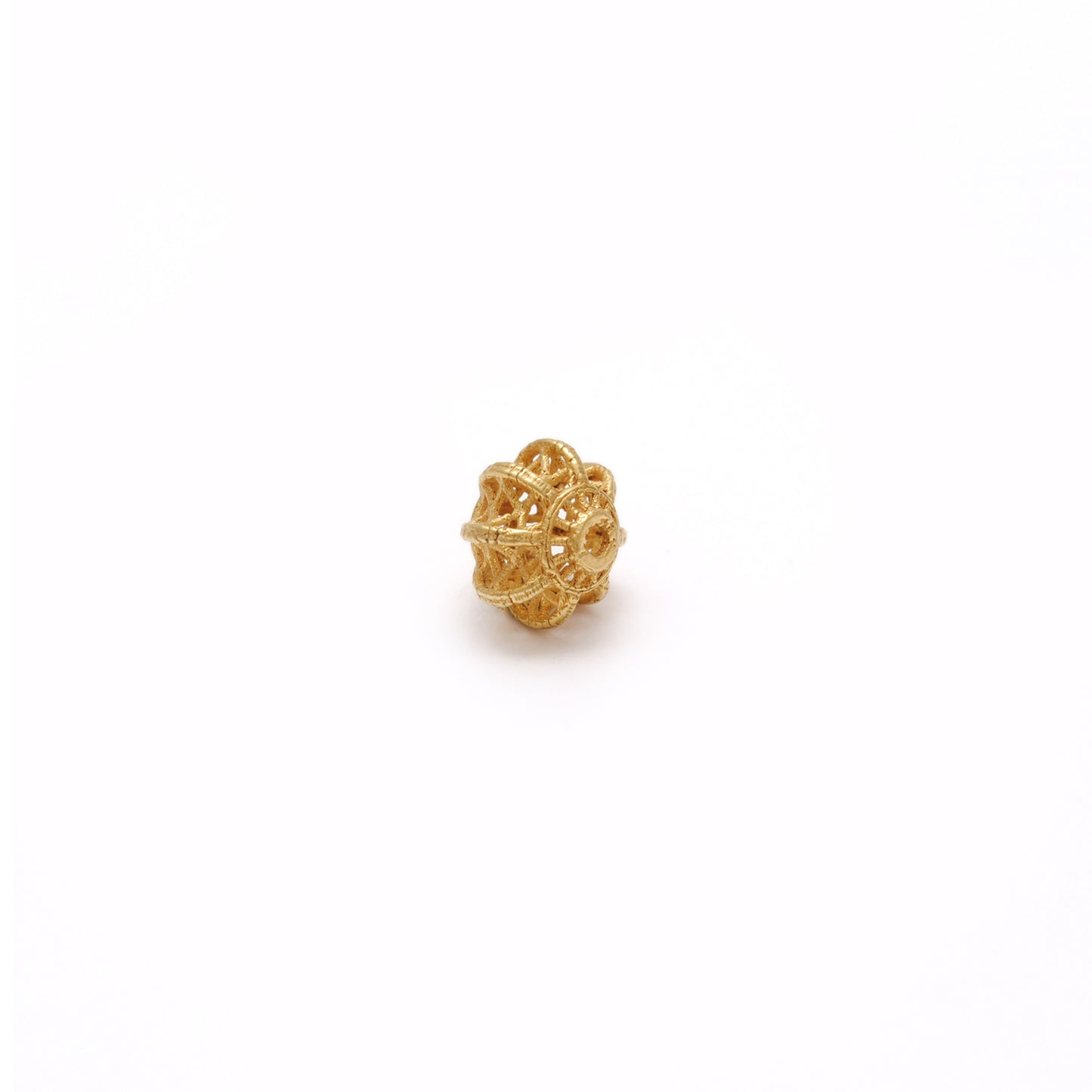 18KT Solid Yellow Gold Floral Gold Spacer Bead Components 6x7mm