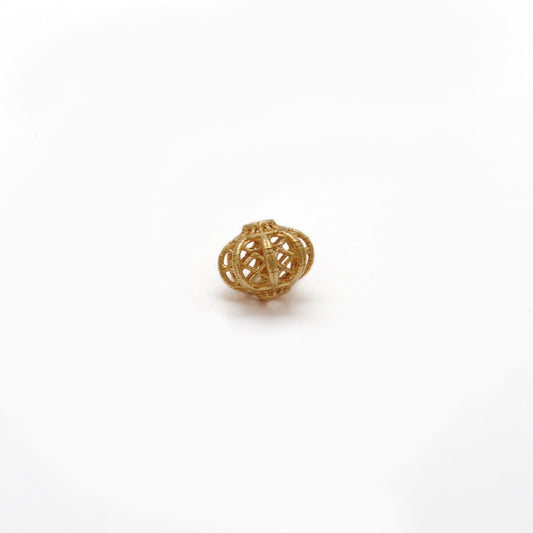 18KT Solid Yellow Gold Floral Gold Spacer Bead Components 6x7mm