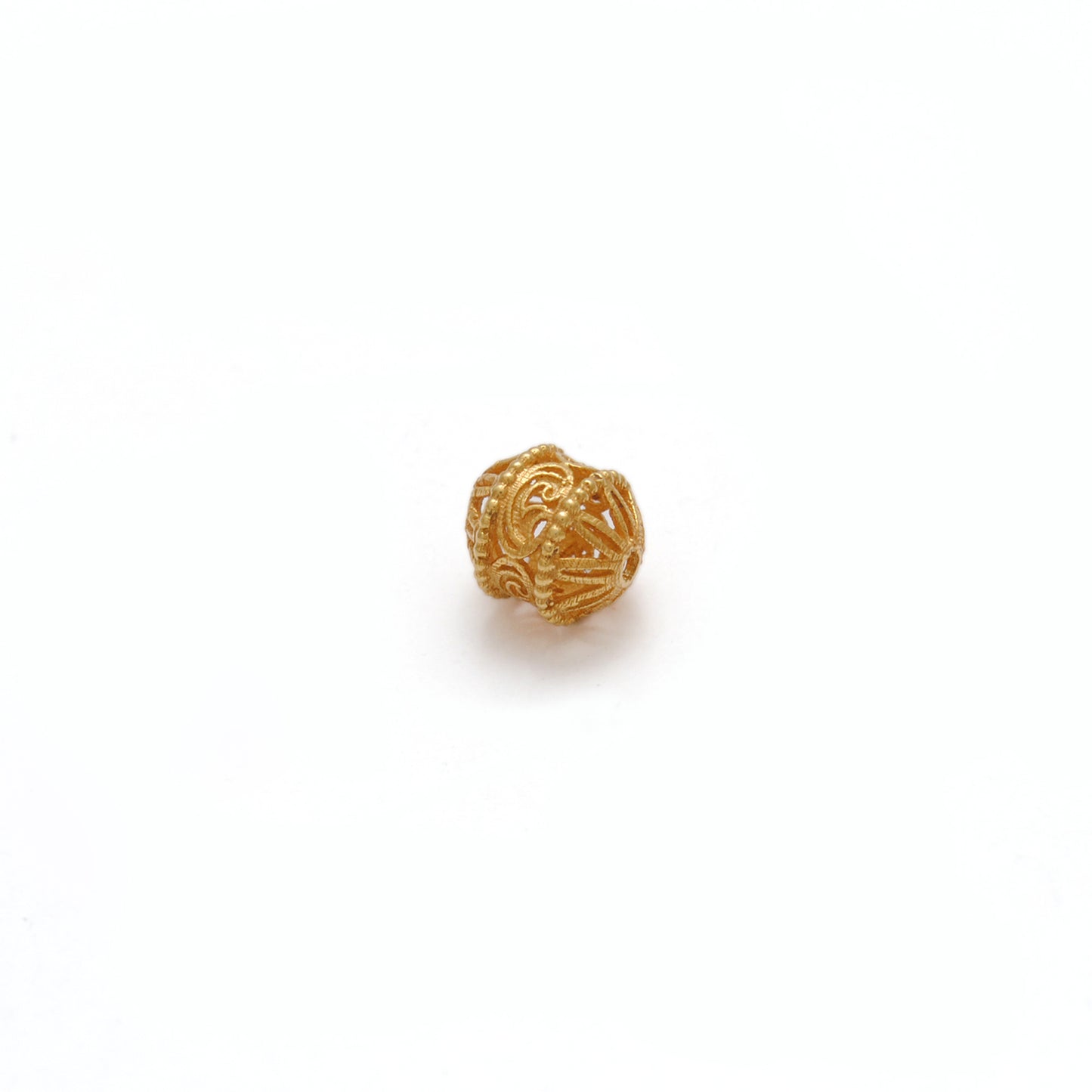 18KT Solid Yellow Gold Fancy Tube Gold Spacer Bead Components 6mm