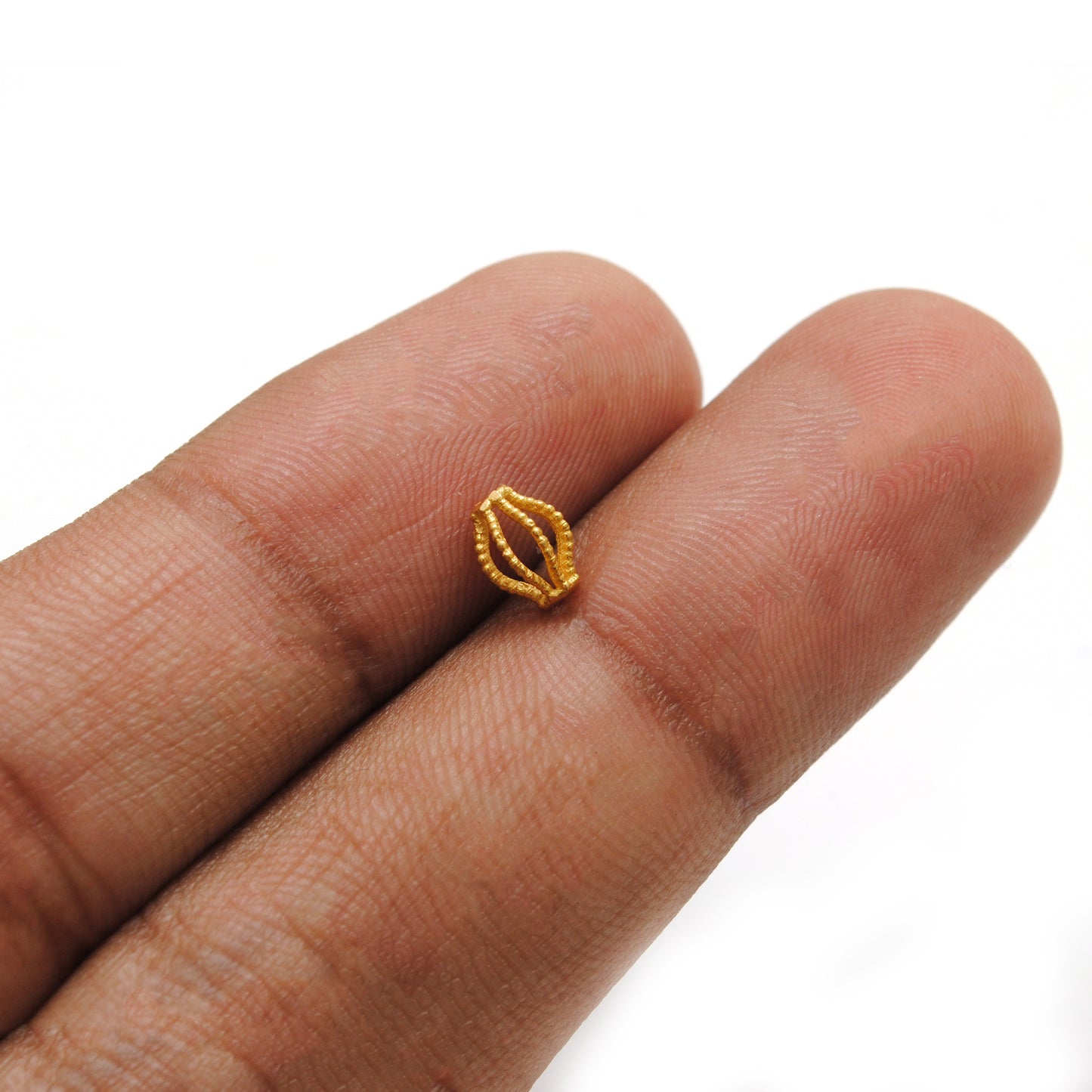 18KT Yellow Gold 5x6mm Oval Lantern Gold Spacer Bead Components
