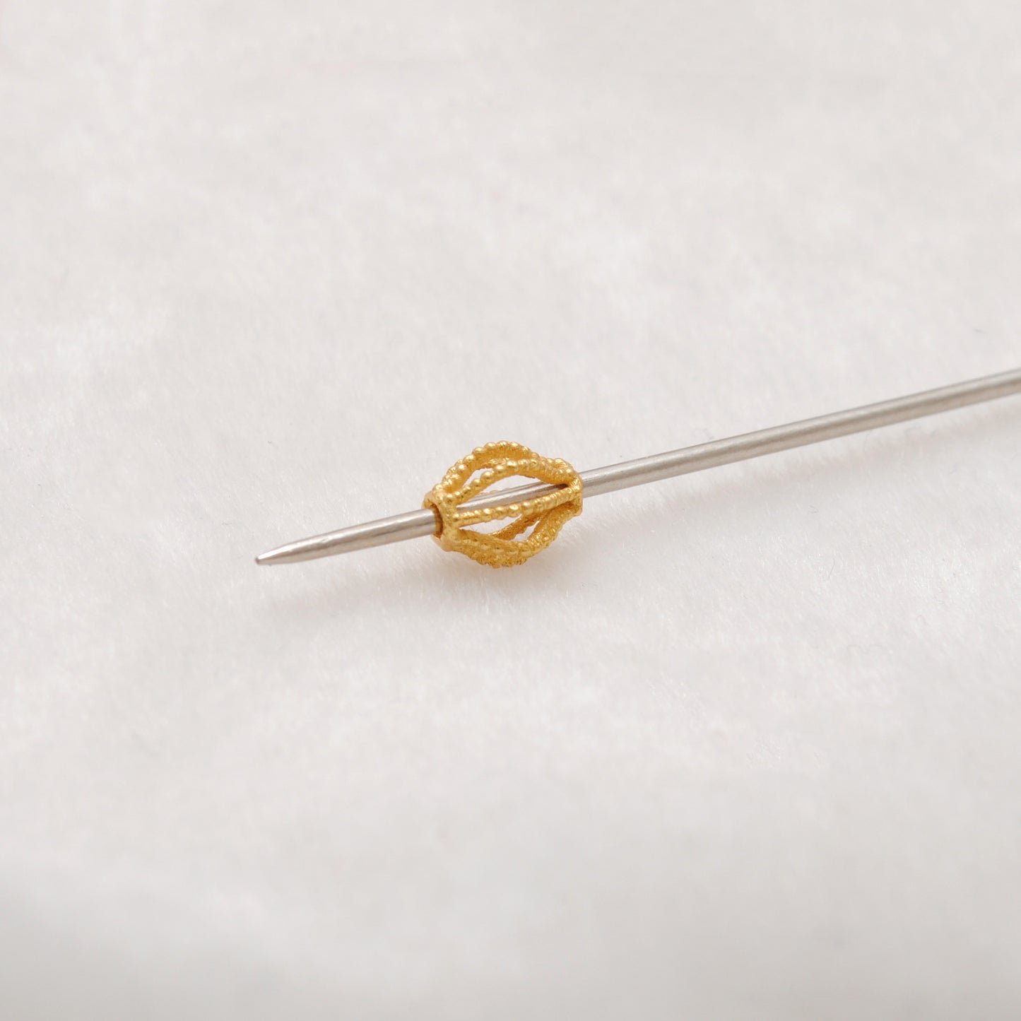 18KT Yellow Gold 5x6mm Oval Lantern Gold Spacer Bead Components