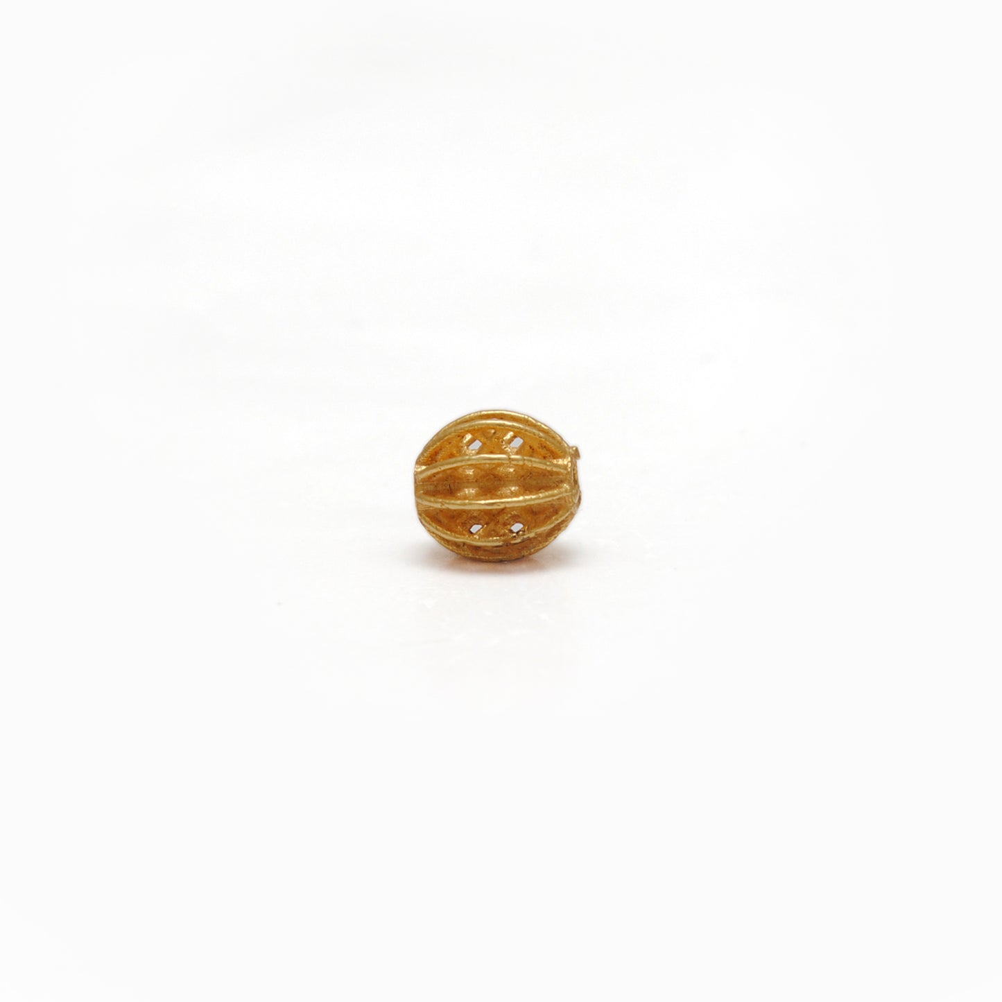 18K Solid Yellow Gold 5x6mm Oval Gold Spacer Bead Components