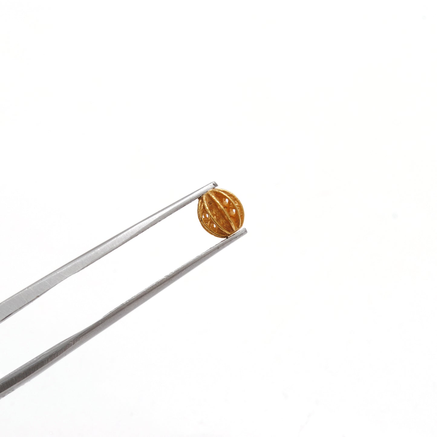 18K Solid Yellow Gold 5x6mm Oval Gold Spacer Bead Components