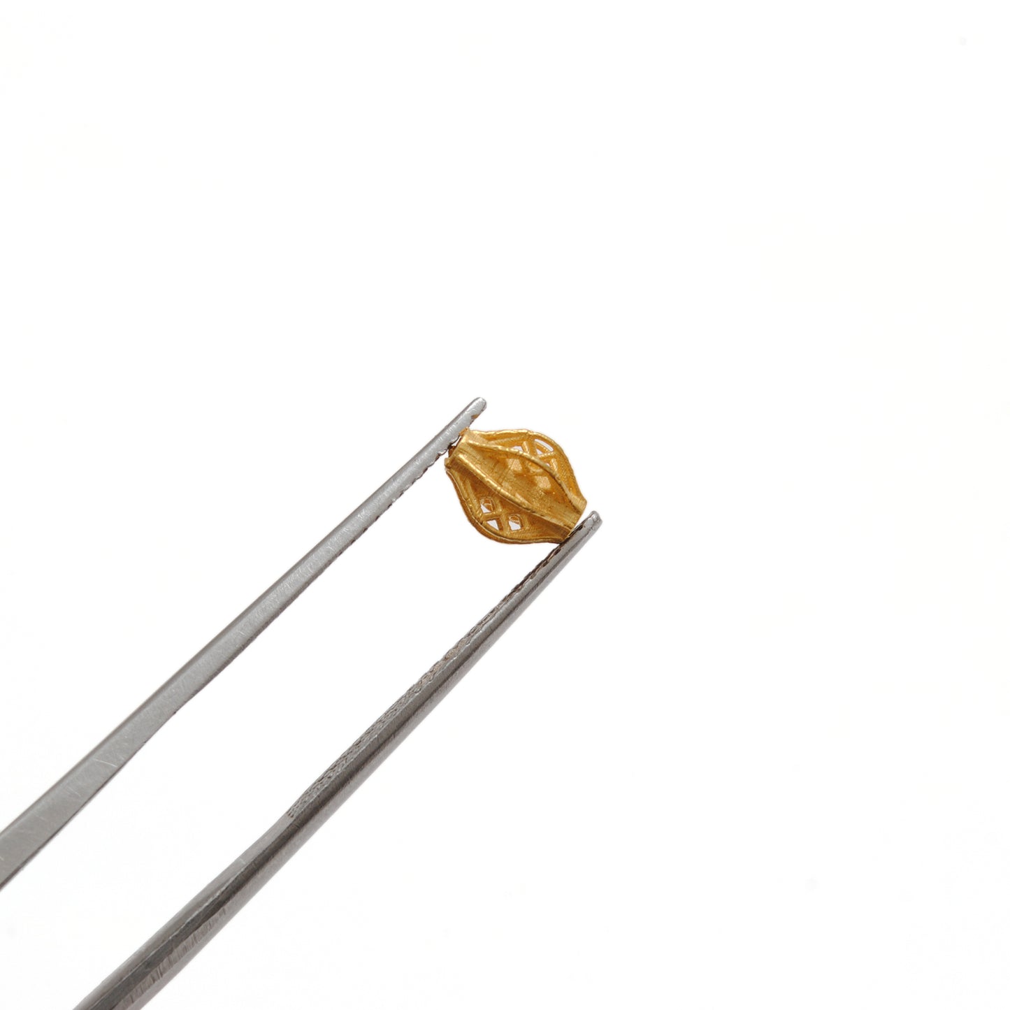 18 Karat Solid Yellow Gold Oval Gold Spacer Bead Components 5x7mm