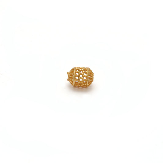 18 Carat Yellow Gold Tube Gold Spacer Bead Components 5x6.5mm - view 3