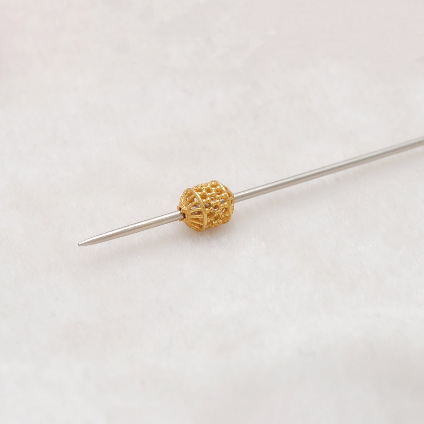 18 Carat Yellow Gold Tube Gold Spacer Bead Components 5x6.5mm