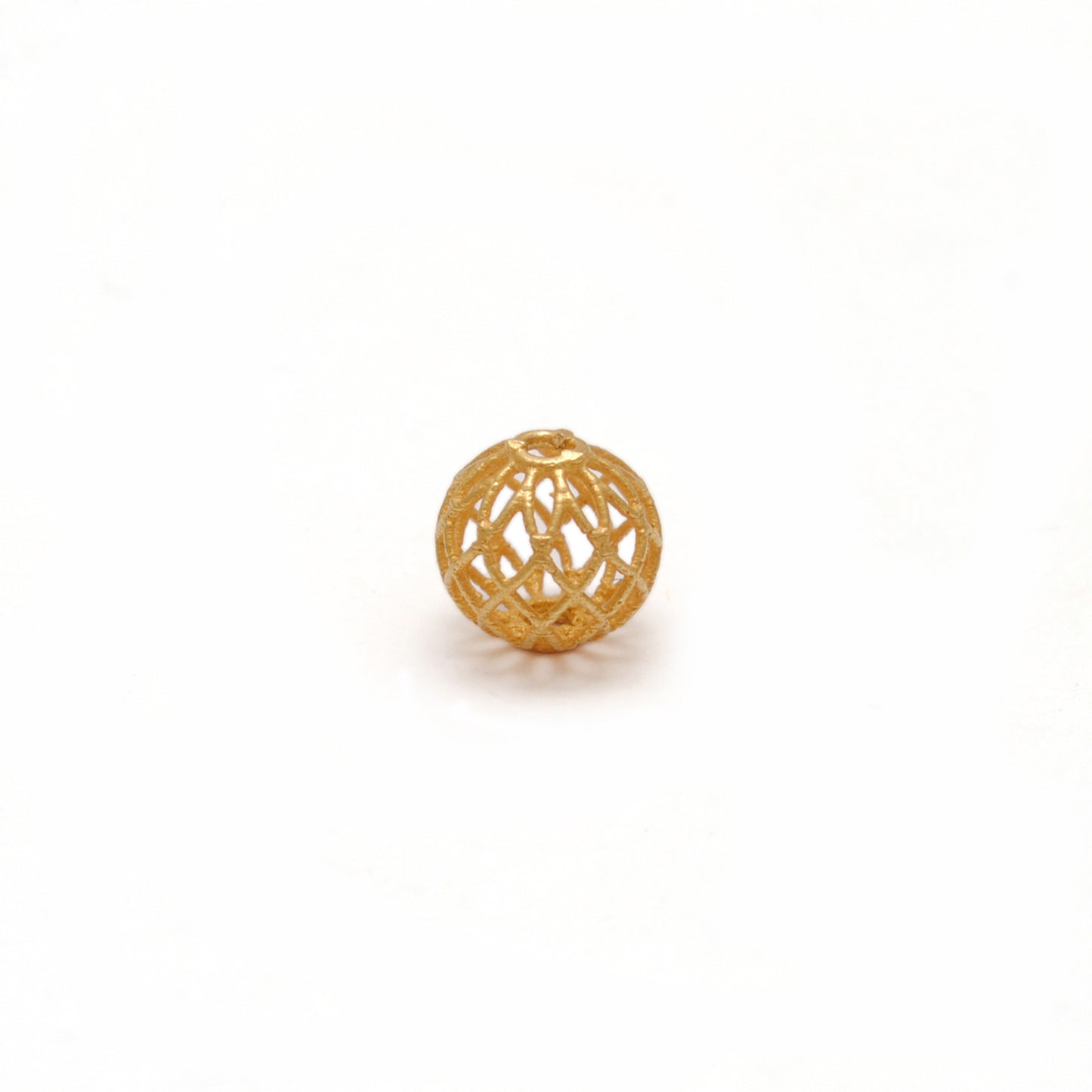 18 Karat Solid Yellow Gold Round Gold Spacer Bead Components 6mm