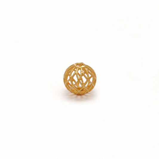 18 Karat Solid Yellow Gold Round Gold Spacer Bead Components 6mm