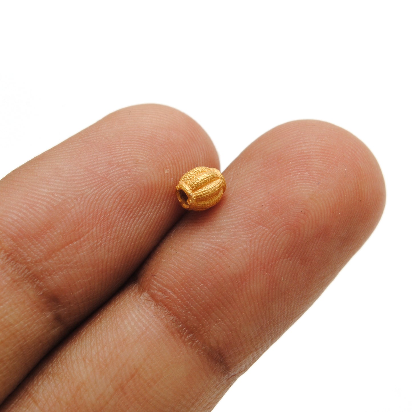 18KT Solid Yellow Gold Oval Gold Spacer Bead Components 4x5mm